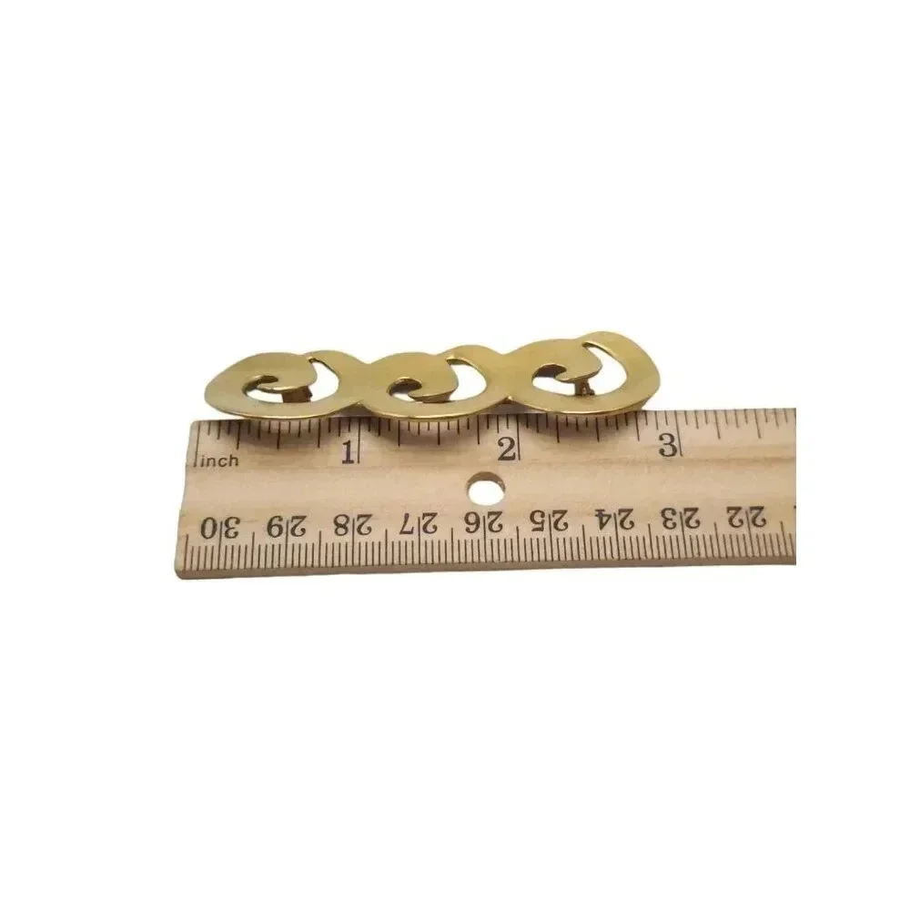 Spiral Brooch Pin Matte Gold Tone Vintage High Quality